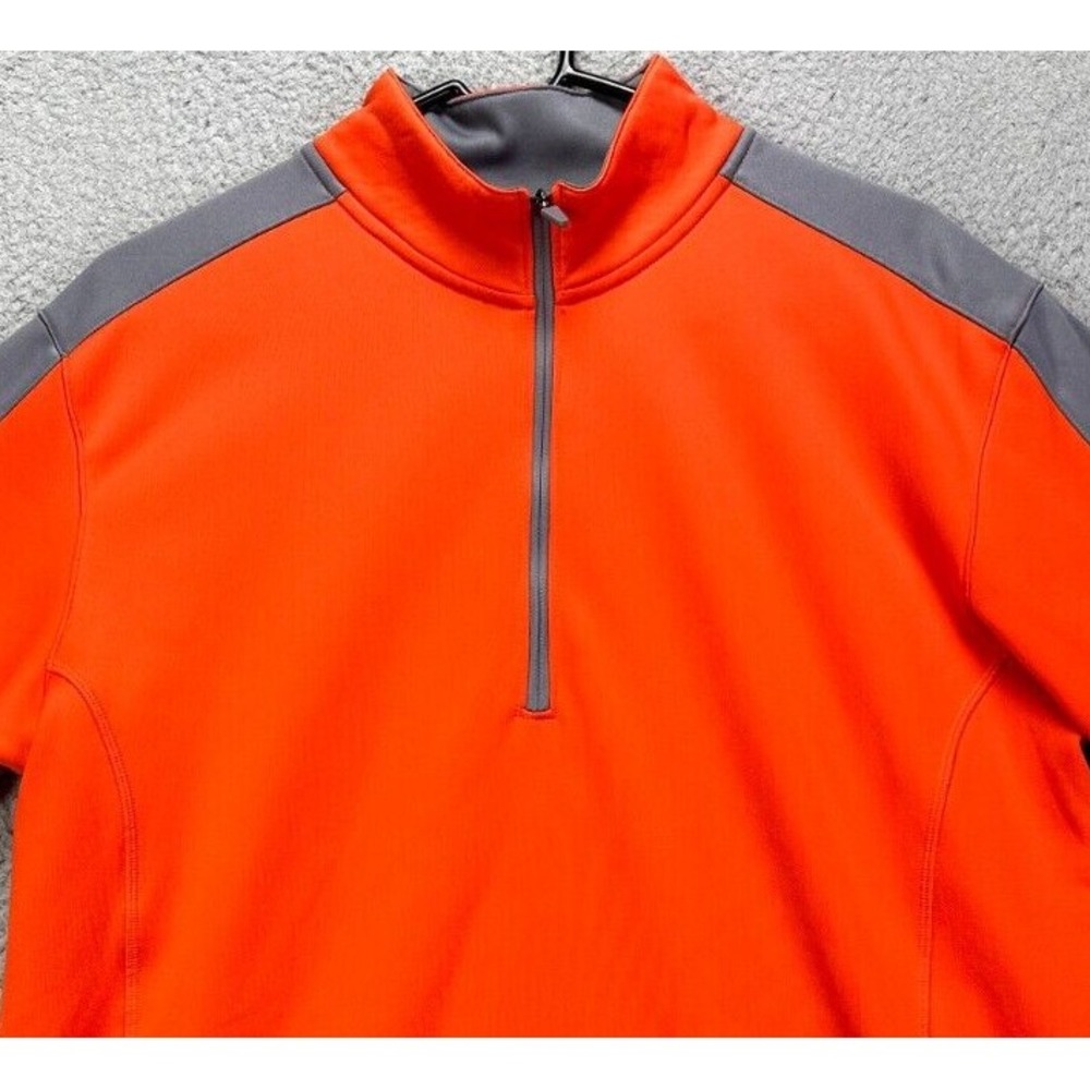 Nike Golf Therma-Fit Pullover Sweatshirt Mens Medium Orange Tour Performance